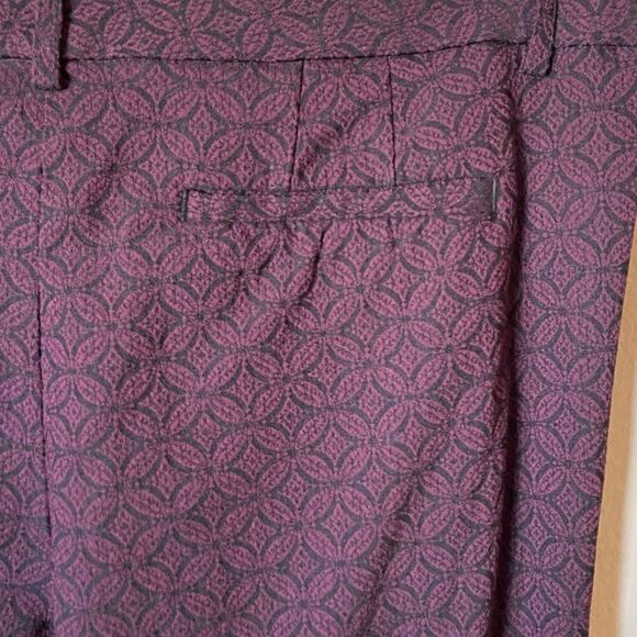 Mario Serrani Black Purple Pants Srtaight Leg Mid Rise Stretch Size 14 - Picture 4 of 10